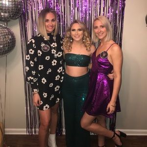 Lulu’s purple sparkle dress